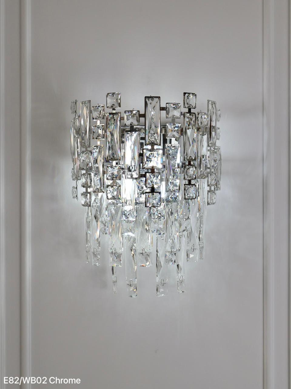 (Safira Light) Бра E82/WB02 Chrome (250*H370 E14*2*40W) (2,5 кг) (7 ряд)