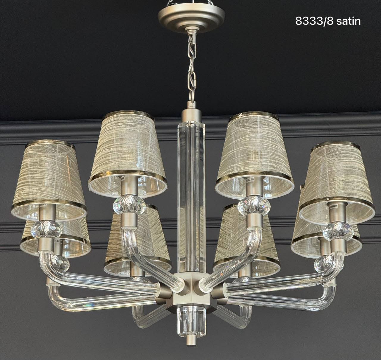 (Safira Light) 8333/8 SATIN+CL  (D740*H470 E14 MAX 8*40W 9kg)