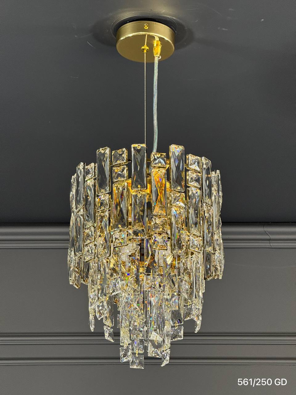 (Sasira Light) Подвесная 561/250 GD (ф250*H250 E14*2  3.92kg)(ряд G)