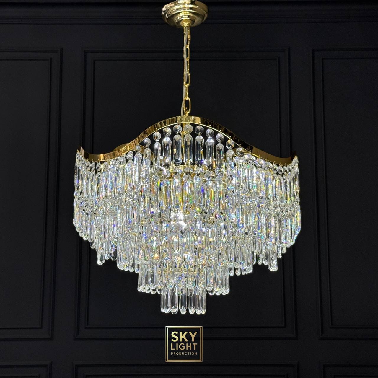 (SKY)  L58/600 (H gold) (Ø600*H260) (E14*8*40W) Акция