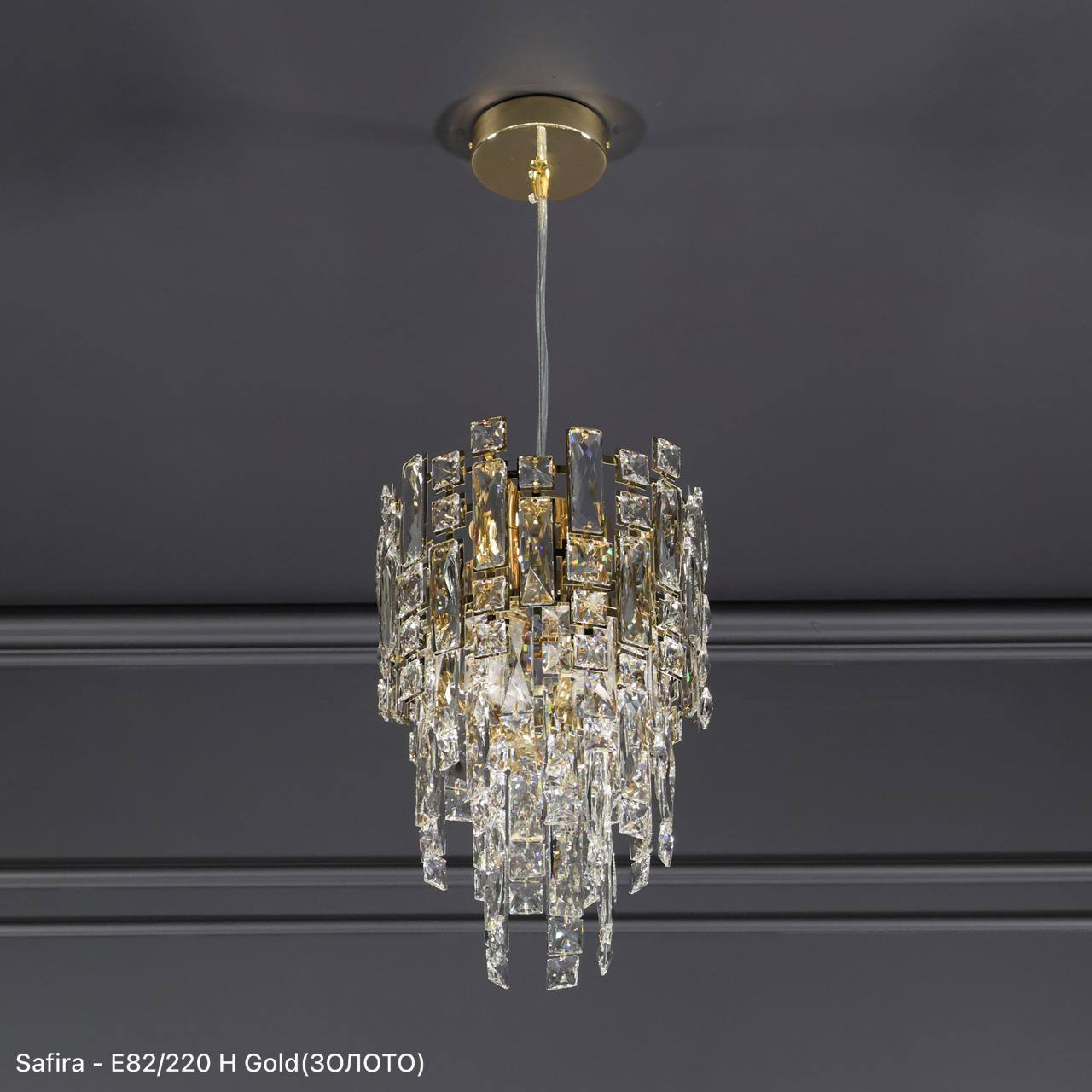 (Safira Light) Подвесная E82/220 H Gold (200*H330 E14*2*40W)(Ряд C)