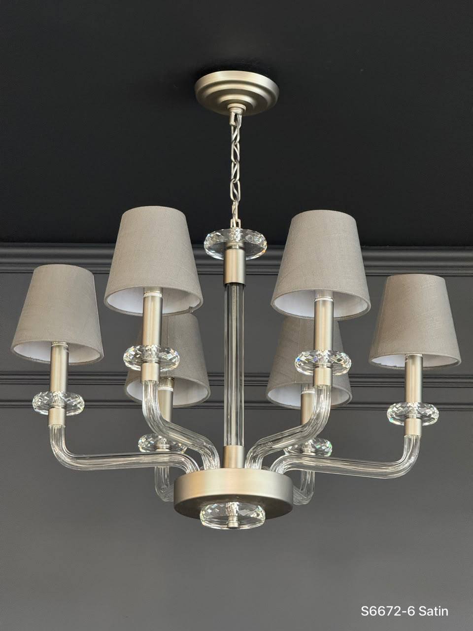 (Safira Light)S6672/6 SATIN+CL (D675*H455 E14 MAX 6*40W 7.8kg)