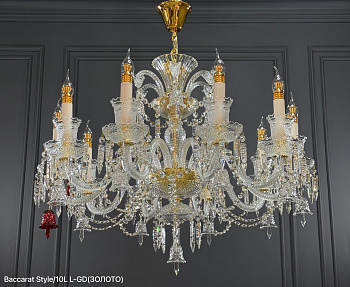 Baccarat Style/10L L-GD (830*H650 E14*10) (0.24 m3) (18,1 кг) NEW (короткий) (X ряд)