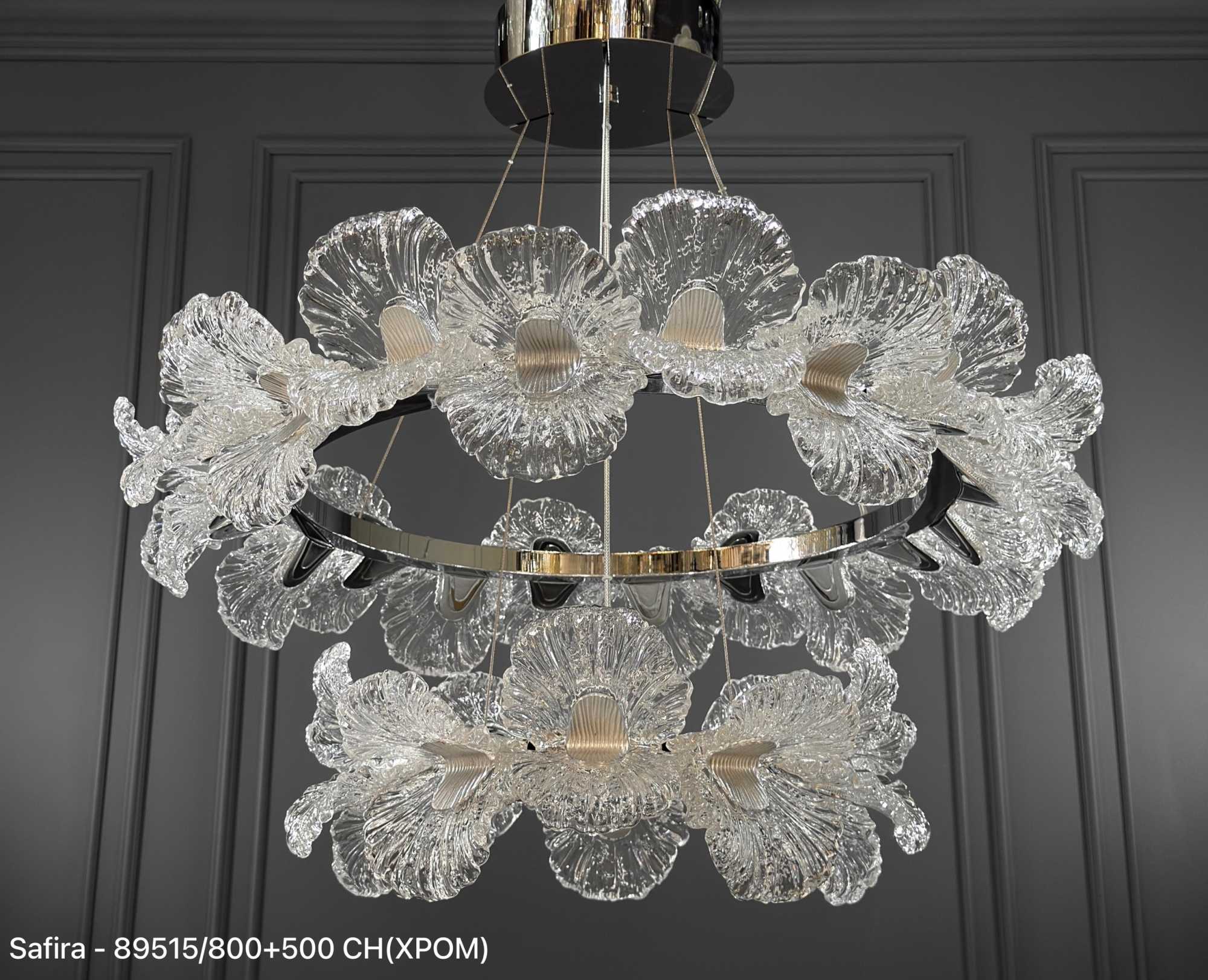 (Safira Light) 89515/800+500 CH (ф80*H42) (LED 150w) (2 части) (0.38 м3) (23 кг)(Ряд E)(Диодные)