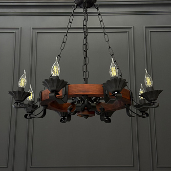 Дерево 6987/8H (темн) (750*750*H1500) (LED*E14*8) (0.09 м3) (8,9 кг)