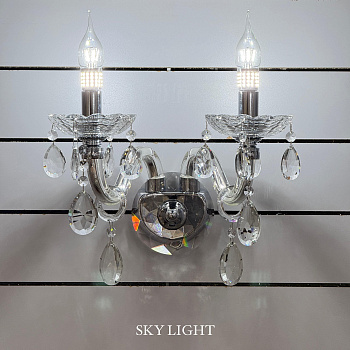 (Safira Light) Бра 7163/2 SIL (40-60W)  (ряд Х)