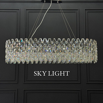 (Safira Light) Удлинённая E89/L1000 Chome (L1000*W300*H240 E14*10*40W)  (ряд K)