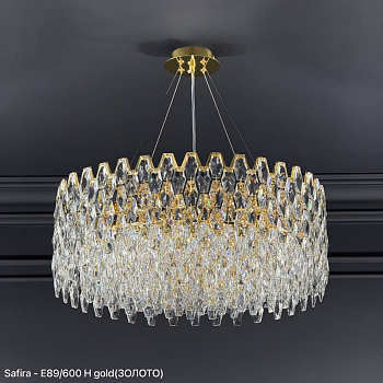 (Safira Light) E89/600 H gold  (600*H240 E14*12*40W)  (4 ряд)
